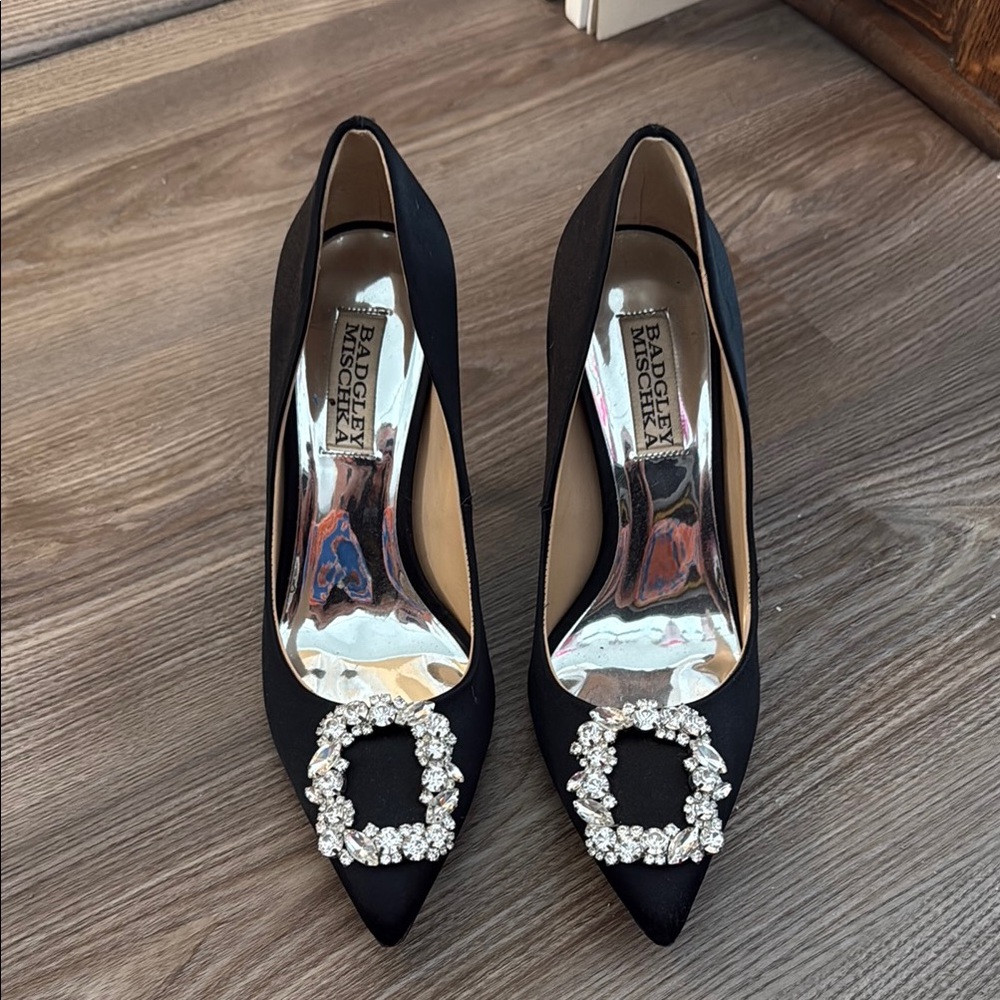Badgley Mischka Women's Black Embellished Heels